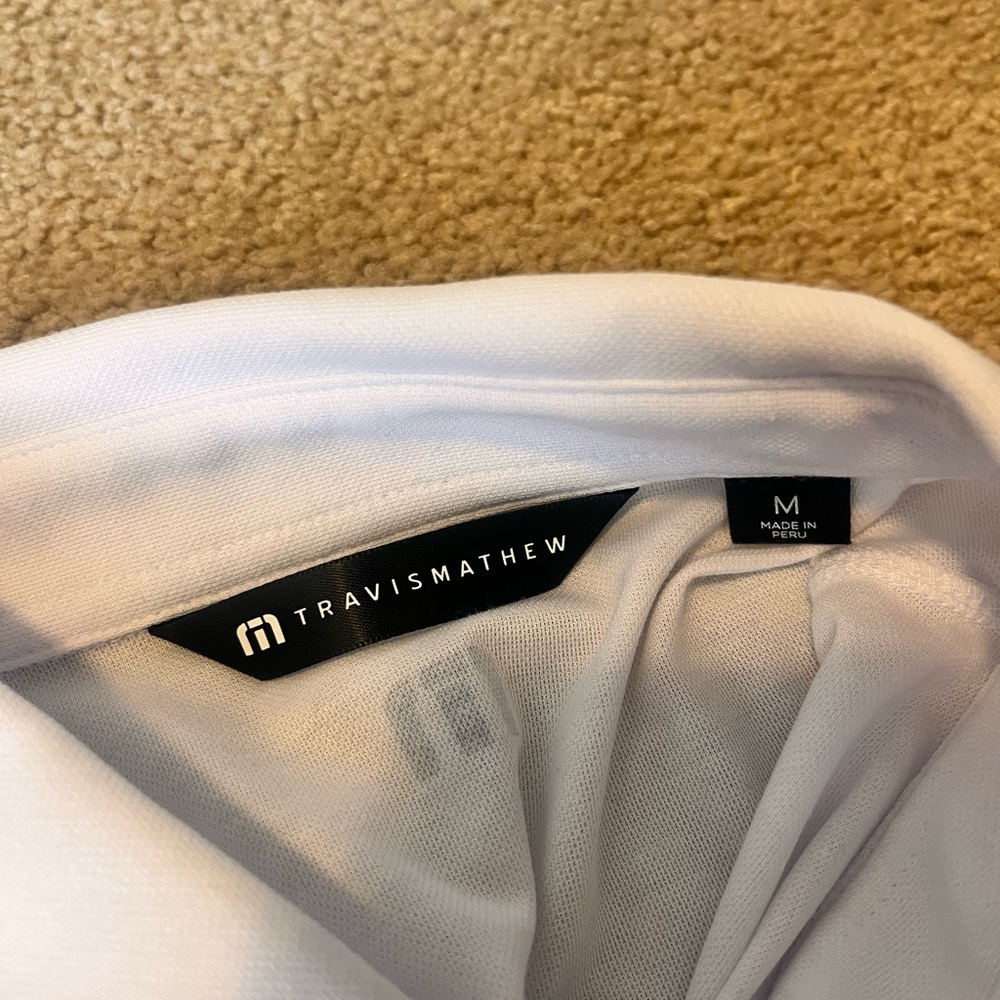 Travis Mathew White Golf Polo Shirt - Picture 3 of 3